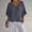 Dark Gray, variant on Women's Linen Top Pleated Loose Casual Half Sleeve Solid Color V Neck Basic Tee Short Sleeve T-Shirts Plain Summer Top Linen Shirt for Women Light Violet XXL