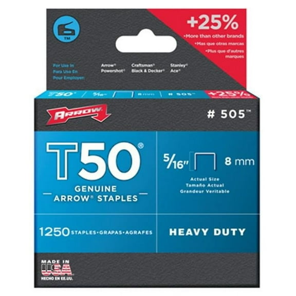 Arrow Fastener 505IP 5,000 Pack, T-50 - .31 in. Staples
