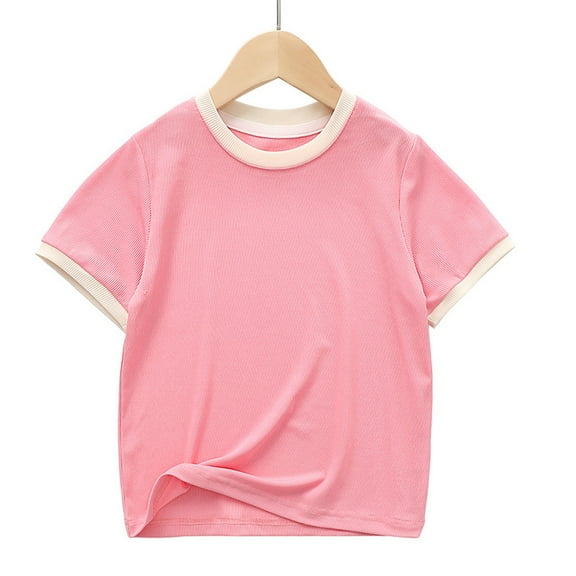 Chenyin Toddler Baby Girls Boys' Short Sleeve Tees Cotton Casual T-Shirts for Kids Crewneck Summer Tshirts Tops for Boys Girls 2-12T