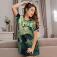 thumbnail image 3 of Lsque Eyes Watching In The Dark Pattern Nightgowns for Women Sleep Shirts Short Sleeve Nightshirt Pullover Nightdress Soft Sleepwear Relaxed Fit Nightdress, 3 of 6