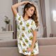 thumbnail image 3 of Easygdp Lovely Avocado Camisón de manga corta para mujer, informal, estampado, 3 of 6
