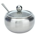 thumbnail image 4 of LYUMO Sugar Dish,Sugar Bowl Stainless Steel Clear Lid Glossy Inbuilt Spoon  Rustproof Oxidation Resistance Sugar Container,Salt Container, 4 of 8