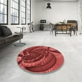 thumbnail image 4 of Ahgly Company Machine Washable Indoor Square Transitional Orange Area Rugs, 3' Square, 4 of 7