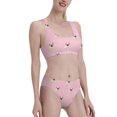 thumbnail image 4 of High Waisted Bikini Sets For Women, Cute French Bulldog Pink_A Swimsuits Tummy Control, Two Pieces Bathing Suit, 4 of 8