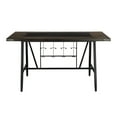 thumbnail image 4 of Counter Height 7pc Set Table w/ Wine Rack Glass Insert Top 6x Swivel Counter Height Black Chairs Dining Room Furniture, 4 of 7