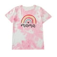 thumbnail image 5 of Family Mother And Daughter Matching Tie Dye Clothes Rainbow Printed T-Shirt Tops Tee Blouse, 5 of 10