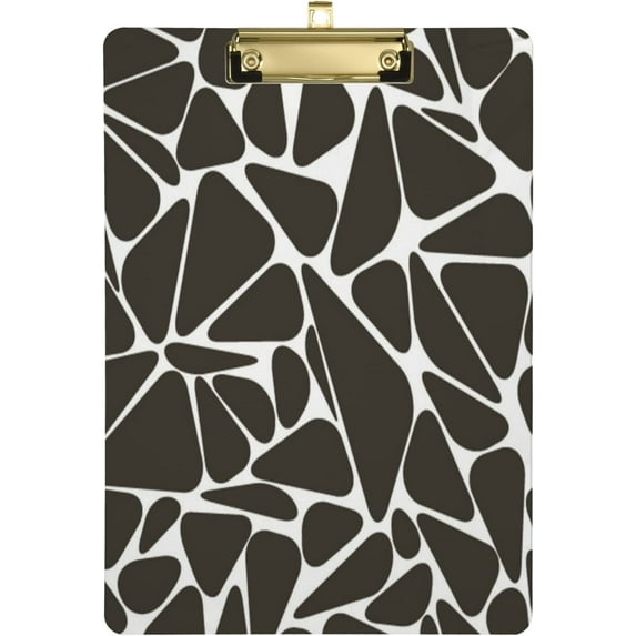 FMSHPON Collection Gray Tiles Clipboard Hardboard Wood Nursing Clip Board and Pull for Standard A4 Letter 13x9 inches