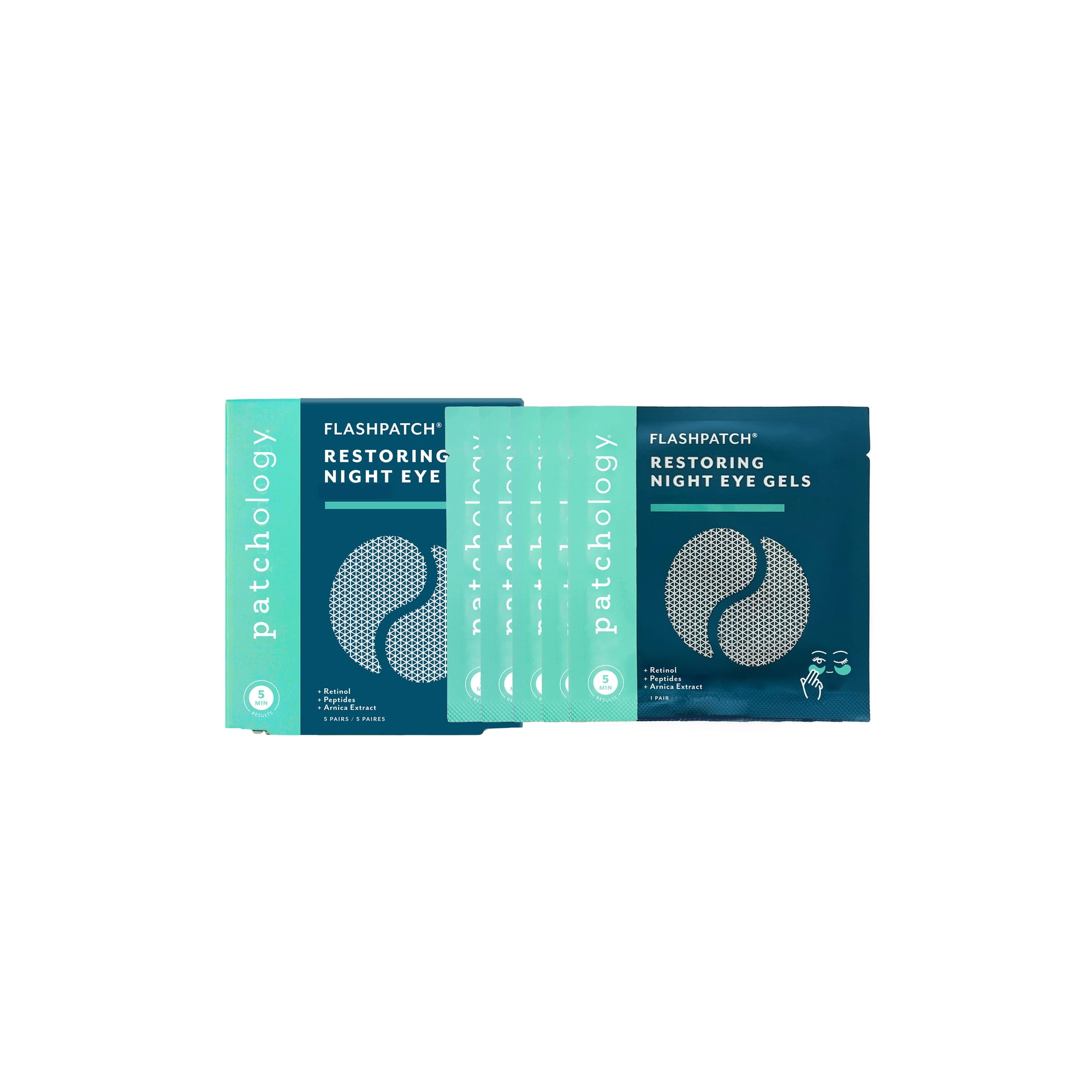 Patchology Flash Patch Skin Care Restoring Under Eye Retinol Mask for Dark Circles, 5 ct