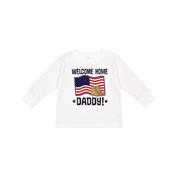 Inktastic Military Daddy Welcome Home Boys or Girls Long Sleeve Toddler T-Shirt