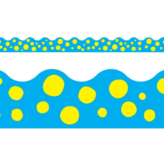 Spotted Blue Border Trim [T92158]