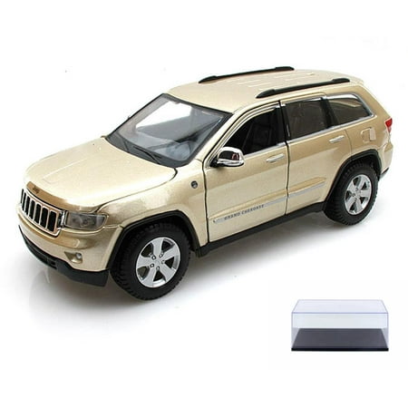 Diecast Car & Display Case Package - Jeep Grand Cherokee Laredo SUV, Gold - Maisto 31205 - 1/24 Scale Diecast Model Toy Car w/Display