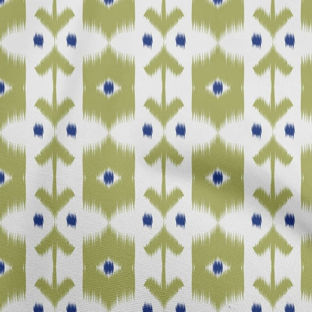 oneOone Viscose Chiffon Light Green Fabric Ikat Craft Projects Decor Fabric Printed By The Yard 42 Inch Wide