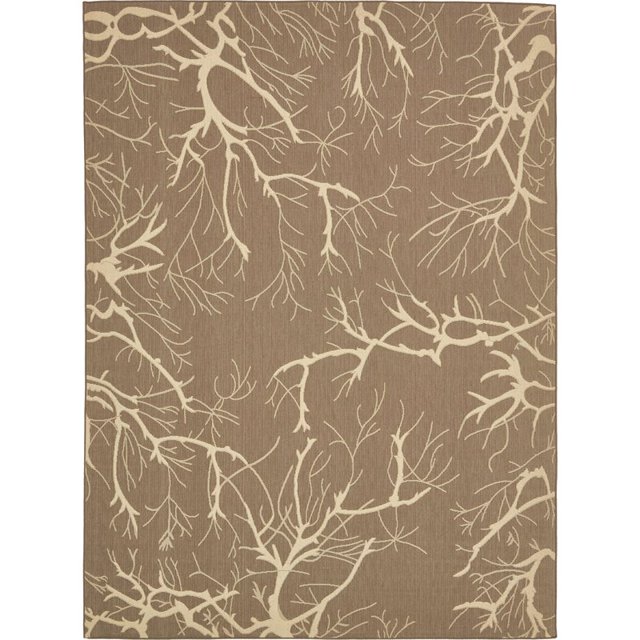 Unique Loom Extérieur Branches Botaniques Tapis 9' x 12' Rectangle Brun/beige