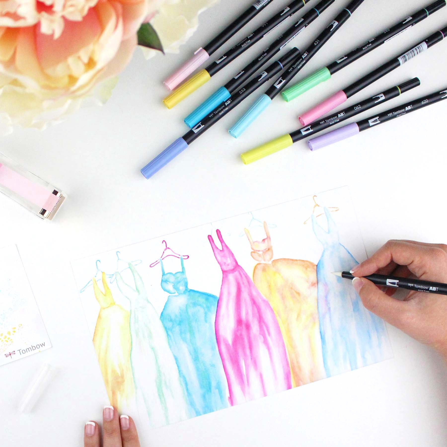 Tombow Pastel Dual Brush Pens, 9 Packs: 10 ct. (90 total)