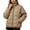 Khaki, variant on Women's Quilted Puffer Jacket Lightweight Zip Up Stand Collar Loose Fit Coat with Pockets for Fall Winter Daily Wear Casual