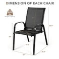 thumbnail image 2 of Gymax Set of 4 Patio Chairs Dining Chairs w/ Steel Frame Yard Outdoor Black, 2 of 10