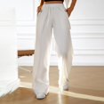 thumbnail image 3 of Tittly Pants for Women Trendy Sweatpants for Women Womens High Waisted Wide Leg Pants Casual Comfy Drawstring Loose Pants With Pockets Womens Pants Lounge Pants Women White S, 3 of 5