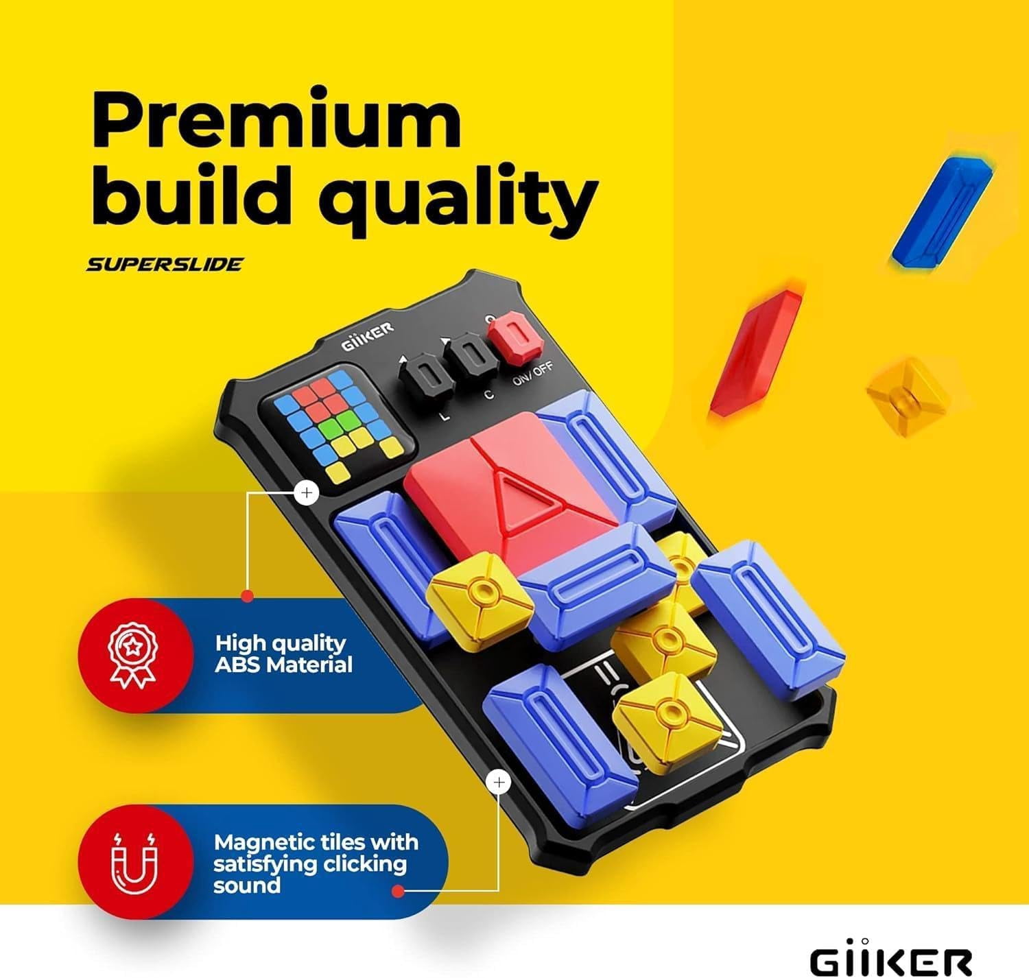 GiiKER Super Slide,Original 500+ Challenges Brain Teaser Puzzle for 5+,Travel and Birthday Gift for Boys and Girls
