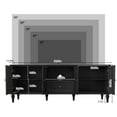 thumbnail image 7 of HLR Mid Century 67" TV Stand, for TVs up to 75", Living Room Entertainment Center with 4 Door Storage Cabinet, Black, 7 of 7