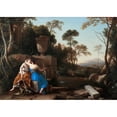 thumbnail image 2 of Laurent de la Hyre 14x11 Black Ornate Wood Framed Double Matted Museum Art Print Titled: The Kiss of Peace and Justice (1654), 2 of 5