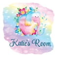 thumbnail image 2 of Personalized Watercolor Decal Living Room Wall Decal for Family Floral Art Colorful Sparkling Background Cute Custom Name - Size: 30 In x 30 In, 2 of 5
