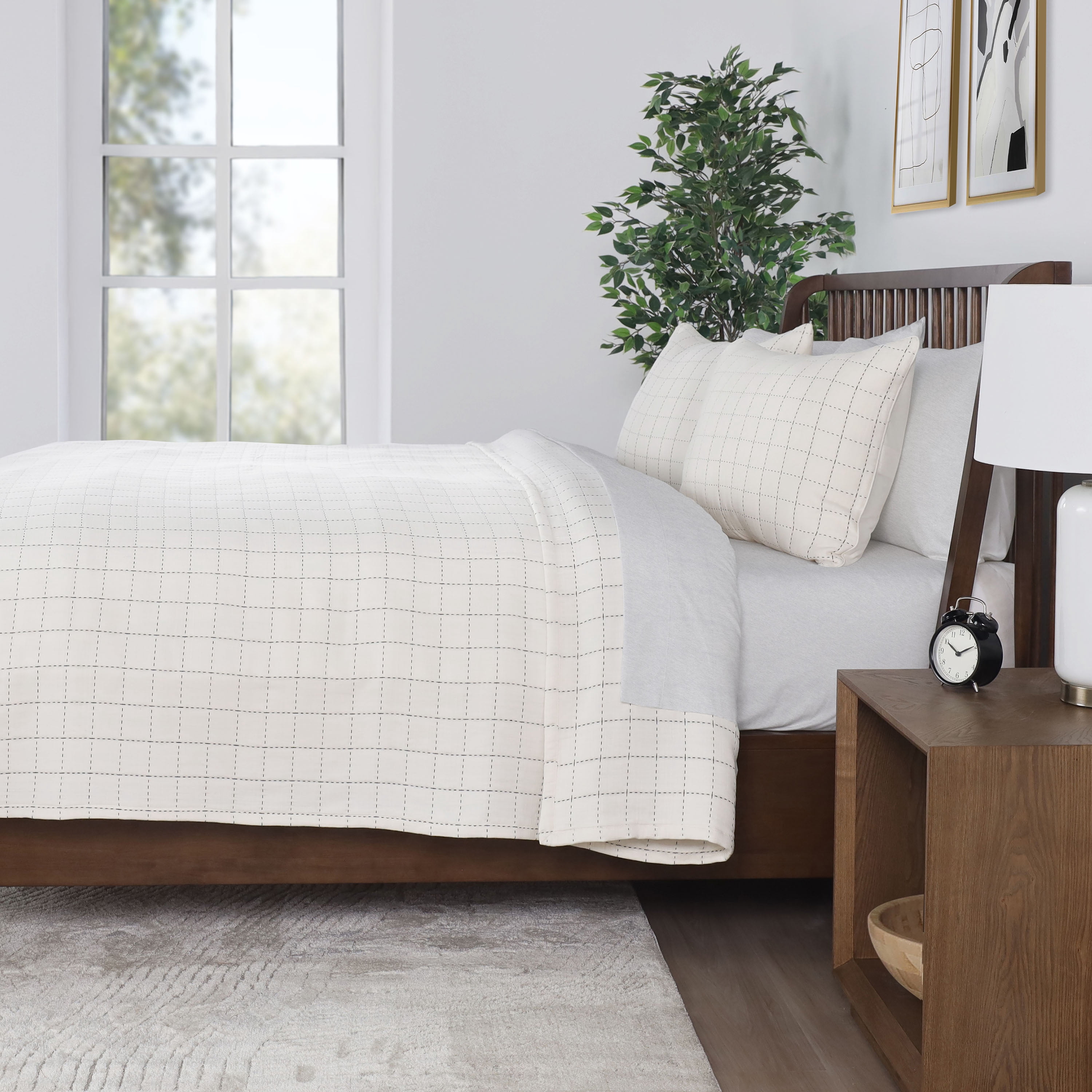 Vellux Yukon Quilted Coverlet Set, King, Ivory
