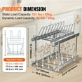 thumbnail image 3 of KFFKFF Two-Level Pan and Pot Holder, Extendable Slide Out Under Cabinet Storage, Baking Tray and Cookie Sheet Organizers, Modifiable Metal Separators, Durable Lid Stand 12" Width, 3 of 9