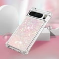 thumbnail image 5 of Compatible with Google Pixel 8 Pro Liquid Case Glitter Cute Clear Phone Case Shiny Floating Quicksand Shockproof Protective Soft TPU Girly Women Case for Google Pixel 8 Pro 5G Star Pink YB, 5 of 14