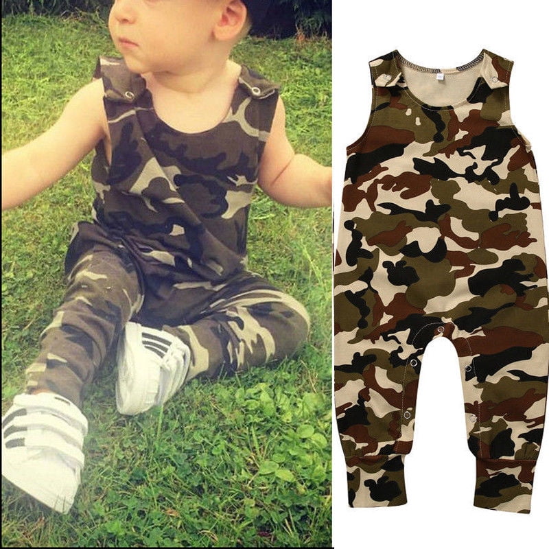 newborn camo overalls