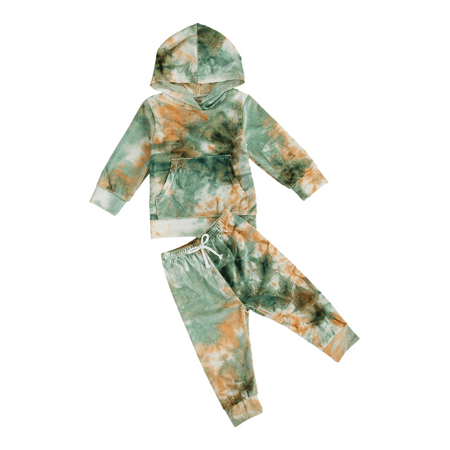 

Bindweed Two Pieces Kids Boy GIrl Spring Fall Tie-Dye Hoodies Tops Pants 2PCS MHXX