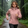 thumbnail image 4 of Omewoold Women Lightweight Jackets Waterproof Hooded Raincoat Packable Atheletic Jacket Hiking Windbreaker Rain Jacket With Pockets, Pink M, 4 of 11