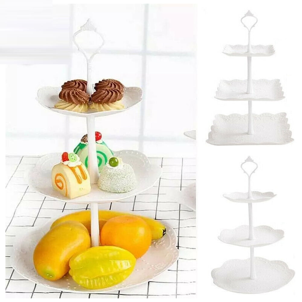 3 Tier Cupcake Stand Tray Cake Dessert Fruit Plate Wedding Party Display Tower B 