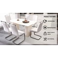 thumbnail image 6 of Dining Table Set for 6 with PU Leather Armless Chairs, Modern Cream Dining Table and Silver Plated Metal Leg Chairs for Kitchen or Dining Room Use, 6 of 9