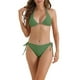thumbnail image 1 of Conjuntos de bikini de triángulo para mujer de 2 piezas con lazo en la espalda, parte inferior de triángulo, trajes de baño en verde ejército pequeño, 1 of 5