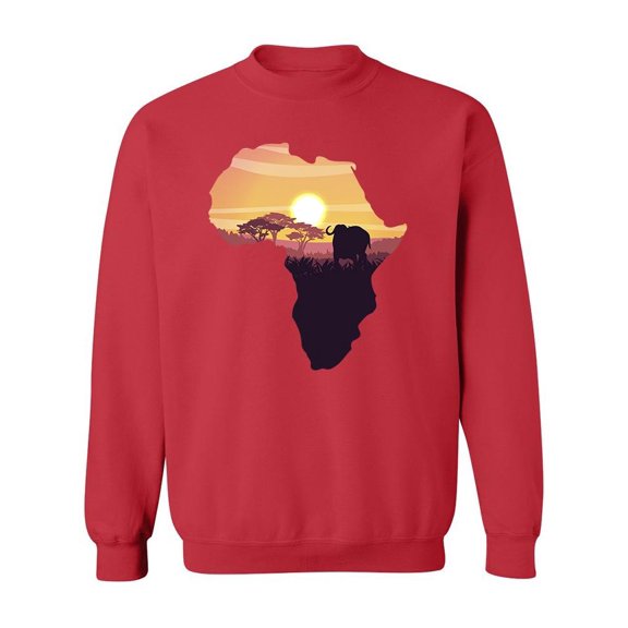 Black Buffalo Walking Sketch Sweatshirt Men -Image by Shutterstock, Male XX-Large