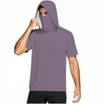 thumbnail image 5 of Fanxing Big and Tall Cooling Sun Shirts for Men with Hood Short Sleeve Lightweight Tees with Masks Fishing Hoodie Purple,XXL, 5 of 9