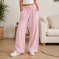 thumbnail image 4 of Bosfbaoi Sweatpants for Women Striped Wide Leg Drawstring Elastic Waist Loose Casual Trousers with Pockets, 4 of 8