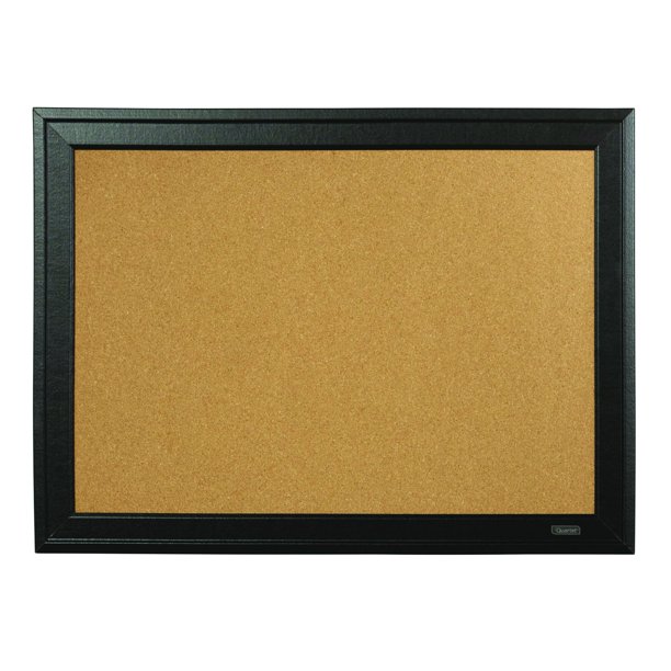 Quartet Natural Cork Bulletin Board, 17" x 23", Ebony Frame (79281)