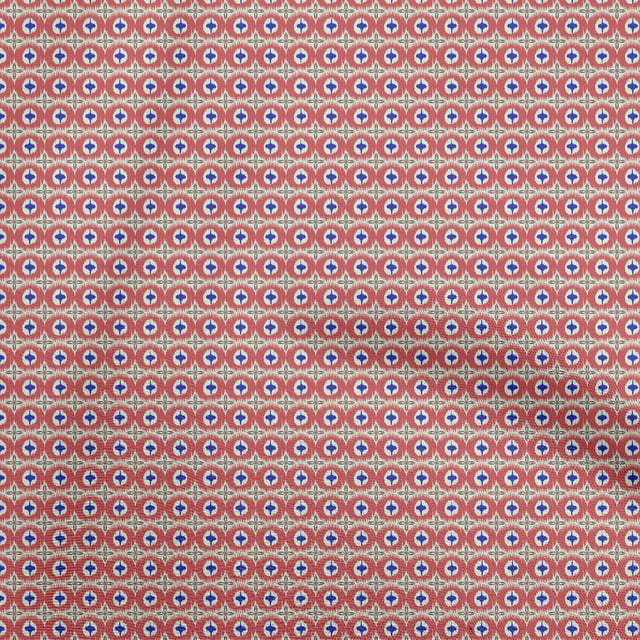oneOone Velvet Red Fabric Asian Ikat Sewing Material Print Fabric By The Yard 58 Inch Wide