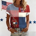 thumbnail image 4 of JFGHDG Womens T Shirts Unisex Star Stripes July 4th Tee Women'S Star Stripes Summer Tank V-Neck American Flag Holiday Tee Retro American Patriotic Graphic Tee Women'S Patri Red M, 4 of 8