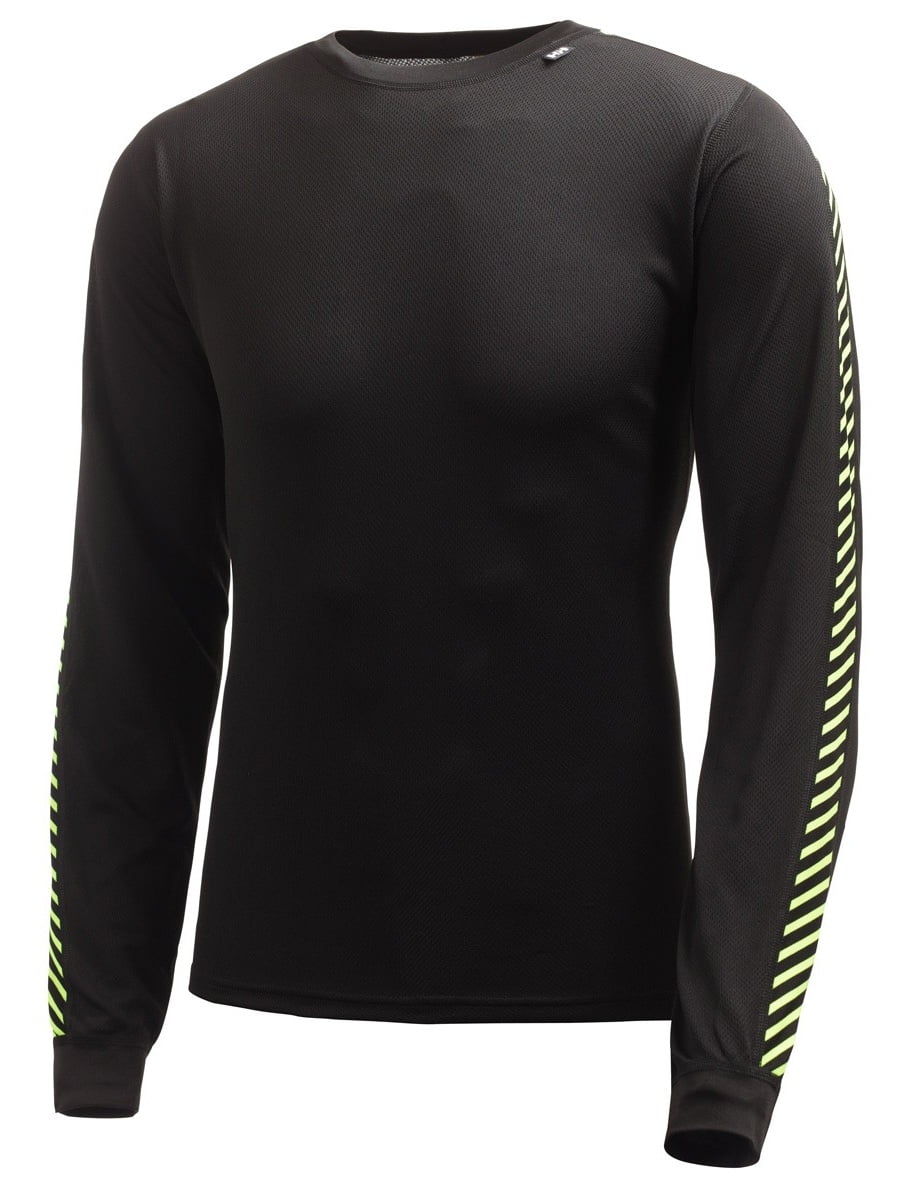Helly Hansen Dry Stripe Crew Base LayerBlack/YellowLarge