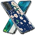 thumbnail image 2 of MUNDAZE Motorola Moto G Power Shockproof Clear Hybrid Protective Phone Case Kawaii Japanese Pink Cherry Blossom Navy Blue Cover, 2 of 5