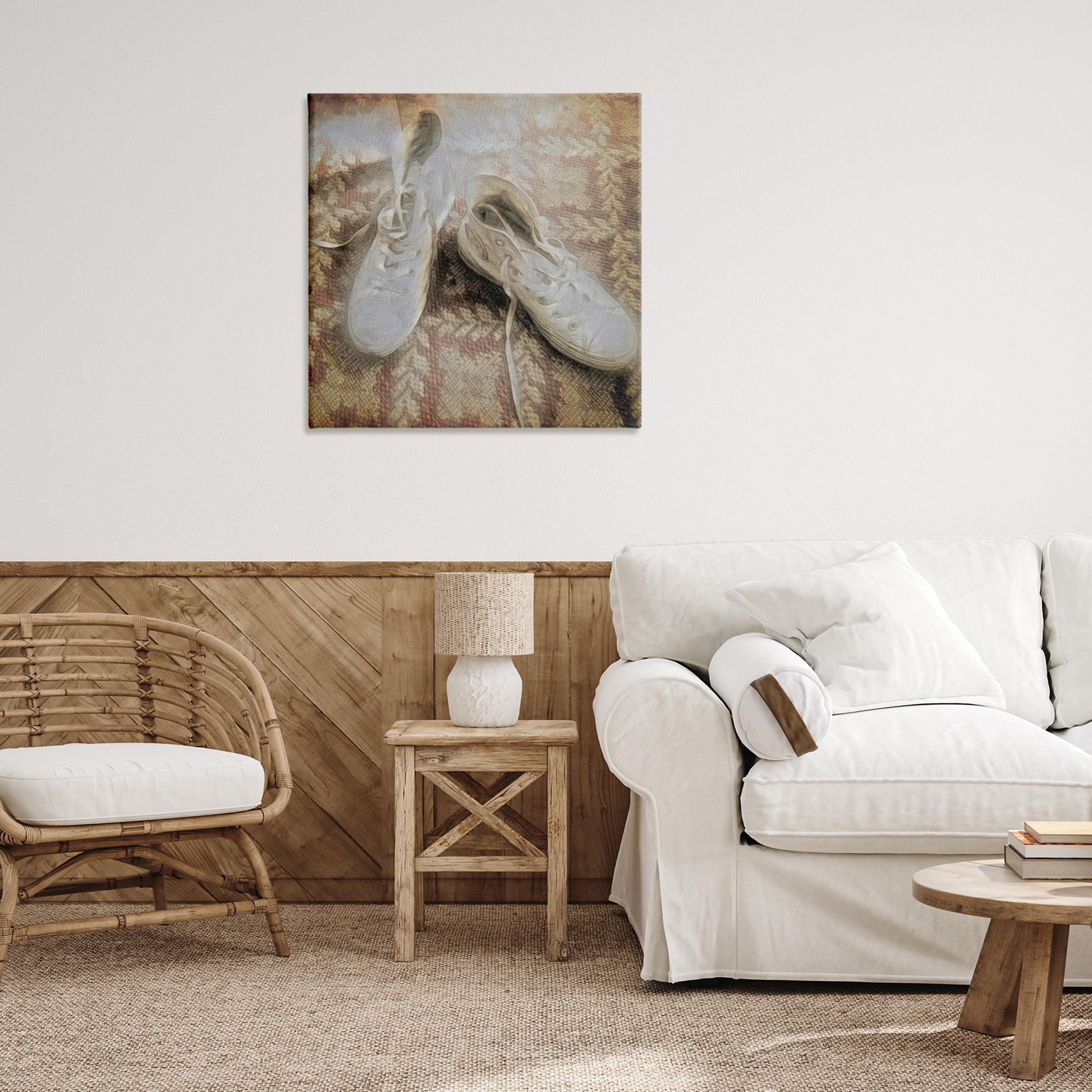 Stupell Industries Vintage Classic High Tops Fashion Painting Wrapped Canvas Art Print Wall Art, 30 x 30