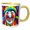 Yellow/White, variant on 3drose, Pleasant Fantastic Clown with Blue Nose, Red Cheeks. Cool Gifts, 11oz Two-tone Yellow Mug