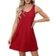 thumbnail image 1 of Vestido sin mangas con cuello en V para mujer, estilo informal y holgado con bolsillos, tejido de poliéster, tallas S-XXL, para playa/fiesta, 1 of 5