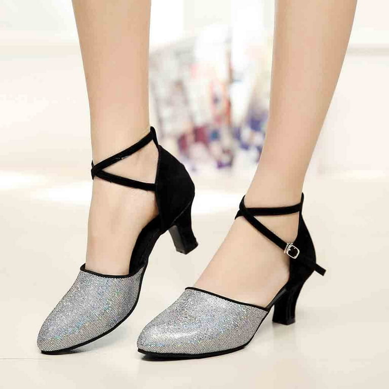 Women Ballroom Dance Shoes Mary Jane Shoes Low Heel Latin Tango Salsa  Dancewear