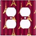 thumbnail image 3 of Metal Light Switch Plate Cover Elegant Woman Rhombus Burgundy Damask DAM084, 3 of 13
