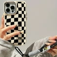 thumbnail image 1 of Black & White Irregular Plaid Phone Case With Lanyard Dirty Resistant For IPhone 14/14Plus/14Pro/14Pro/14ProMax 13/13Pro/13ProMax, 12/12Pro/12ProMax, 11/11Pro/11Pro Max 6/6s/6 Plus/6s Plus/7/8/ X/xs, 1 of 5