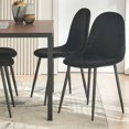 thumbnail image 4 of NORDICANA Upholstered Home Chairs Set of 4, Black Velvet Dining Chair Armless with Backrest, Modern Kitchen Dining Room Chairs with Black Metal Legs for Living Room,Bedroom, 4 of 9