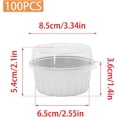 thumbnail image 2 of 100Pcs Aluminum Cups with Lids,5oz Disposable Ramekin Baking Cups Muffin Liners Mini Pie Pans Foil Cupcake Containers for Christmas Party Wedding,Silver, 2 of 4